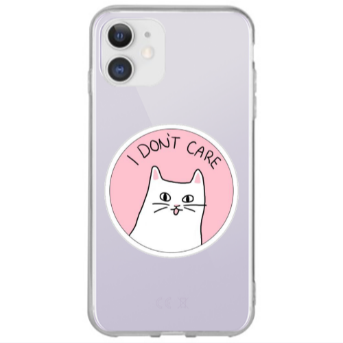 Apple iPhone 12 I dont Care Transparent Silicone TPU Θήκη