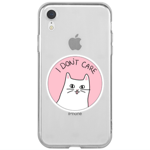 Apple iPhone Xr I dont Care Transparent Silicone TPU Θήκη