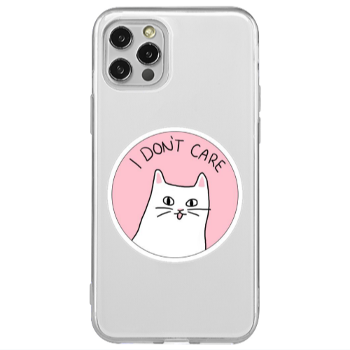 Apple iPhone 12 Pro I dont Care Transparent Silicone TPU Θήκη