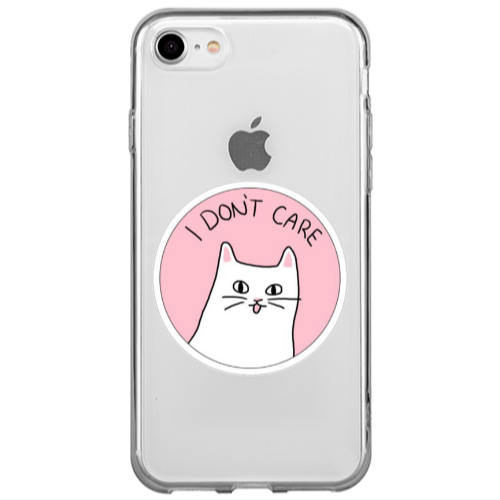 Apple iPhone 7 I dont Care Transparent Silicone TPU Θήκη