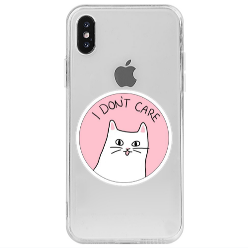 Apple iPhone Xs I dont Care Transparent Silicone TPU Θήκη