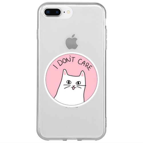 Apple iPhone 7 Plus I dont Care Transparent Silicone TPU Θήκη