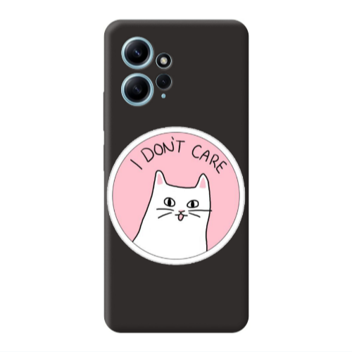 Xiaomi Redmi Note 12 4G I dont Care Black Colored Silicone TPU Θήκη