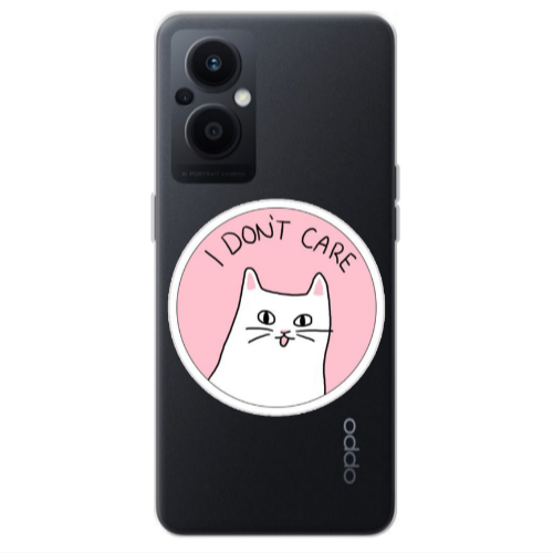 Oppo Reno 7 Lite I dont Care Transparent Silicone TPU Θήκη