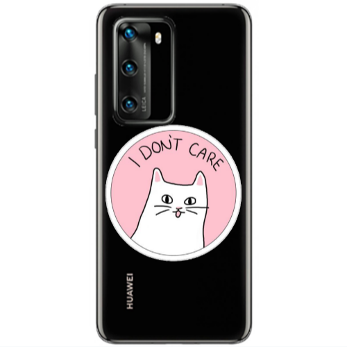 Huawei P40 I dont Care Transparent Silicone TPU Θήκη