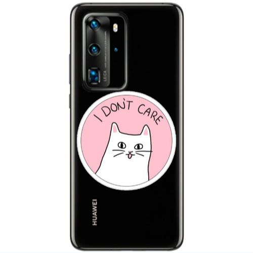 Huawei P40 Pro I dont Care Transparent Silicone TPU Θήκη