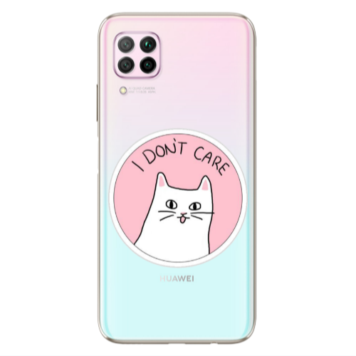 Huawei P40 Lite I dont Care Transparent Silicone TPU Θήκη