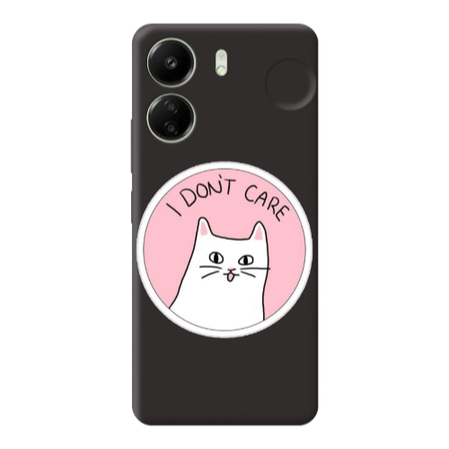 Xiaomi Redmi 13C I dont Care Black Colored Silicone TPU Θήκη