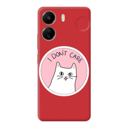 Xiaomi Redmi 13C I dont Care Red Colored Silicone TPU Θήκη