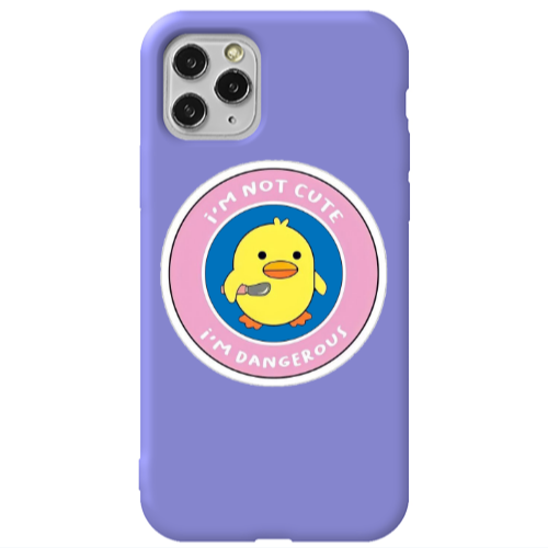 Apple iPhone 11 Pro I m dangerus Purple Colored Silicone TPU Θήκη