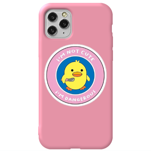 Apple iPhone 11 Pro I m dangerus Pink Colored Silicone TPU Θήκη