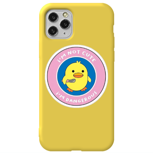 Apple iPhone 11 Pro I m dangerus Yellow Colored Silicone TPU Θήκη