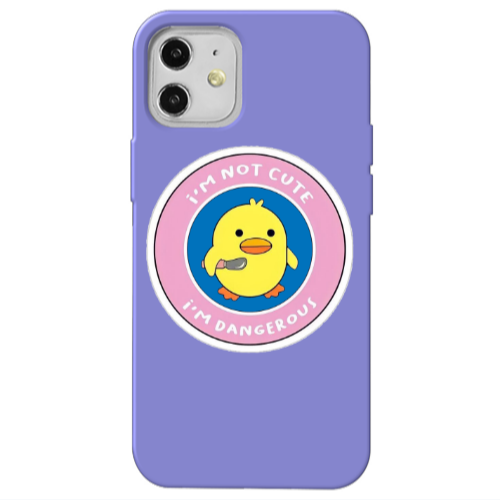 Apple iPhone 12 I m dangerus Purple Colored Silicone TPU Θήκη