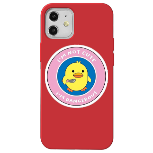 Apple iPhone 12 I m dangerus Red Colored Silicone TPU Θήκη