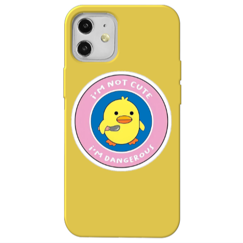 Apple iPhone 12 I m dangerus Yellow Colored Silicone TPU Θήκη