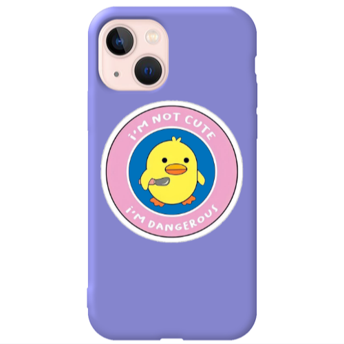 Apple iPhone 13 I m dangerus Purple Colored Silicone TPU Θήκη