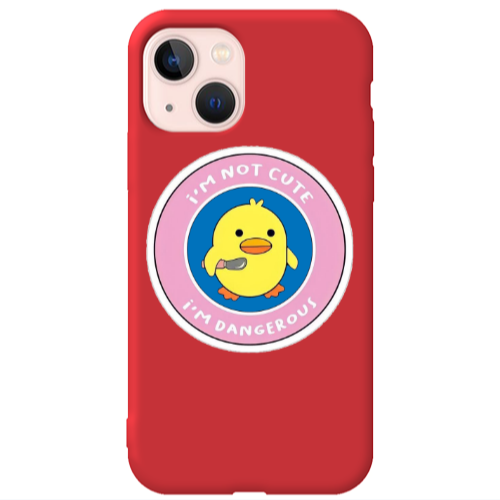 Apple iPhone 13 I m dangerus Red Colored Silicone TPU Θήκη