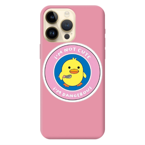 Apple iPhone 13 Pro Max I m dangerus Pink Colored Silicone TPU Θήκη