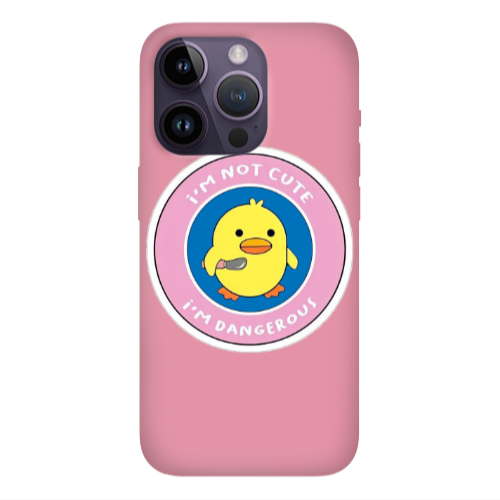 Apple iPhone 14 Pro  I m dangerus Pink Colored Silicone TPU Θήκη