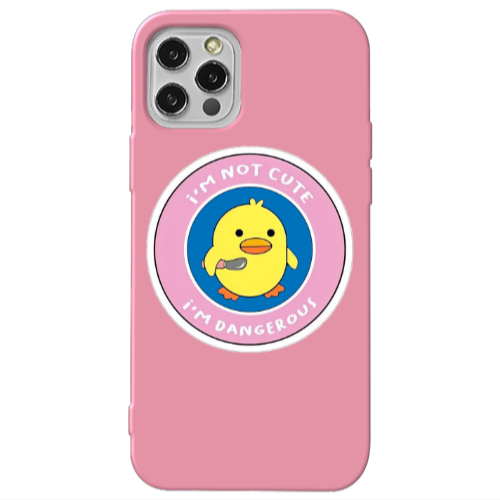 Apple iPhone 13 Pro I m dangerus Pink Colored Silicone TPU Θήκη