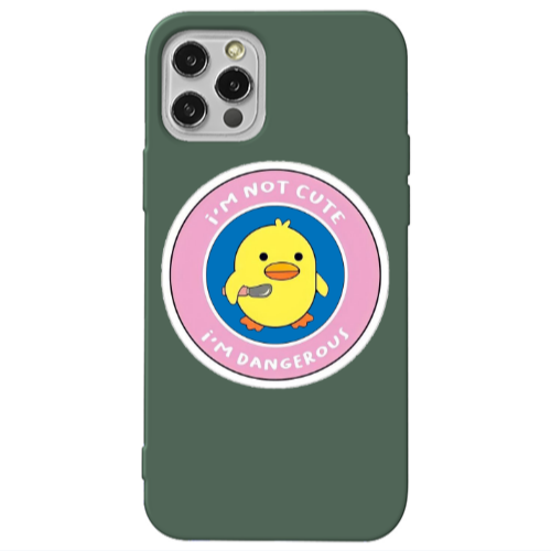Apple iPhone 13 Pro I m dangerus Dark Green Colored Silicone TPU Θήκη