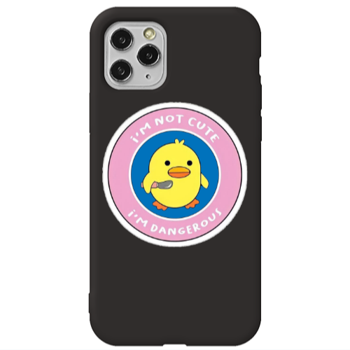 Apple iPhone 11 Pro Max I m dangerus Black Colored Silicone TPU Θήκη