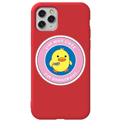 Apple iPhone 11 Pro Max I m dangerus Red Colored Silicone TPU Θήκη