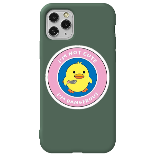 Apple iPhone 11 Pro Max I m dangerus Dark Green Colored Silicone TPU Θήκη