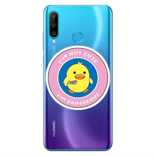 Huawei P30 Lite I m dangerus Transparent Silicone TPU Θήκη