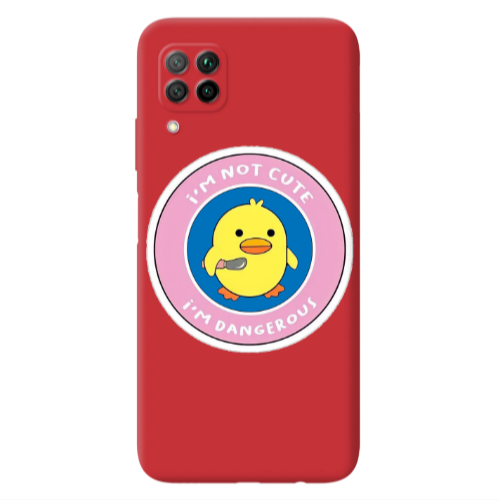 Huawei P40 Lite I m dangerus Red Colored Silicone TPU Θήκη