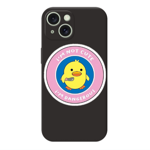 Apple iPhone 15 I m dangerus Black Colored Silicone TPU Θήκη