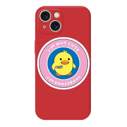 Apple iPhone 15 I m dangerus Red Colored Silicone TPU Θήκη