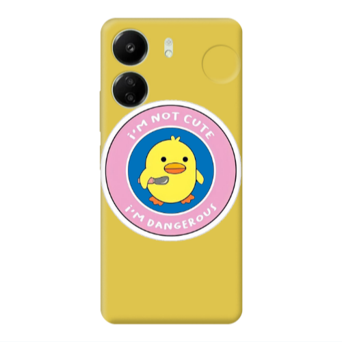 Xiaomi Redmi 13C I m dangerus Yellow Colored Silicone TPU Θήκη