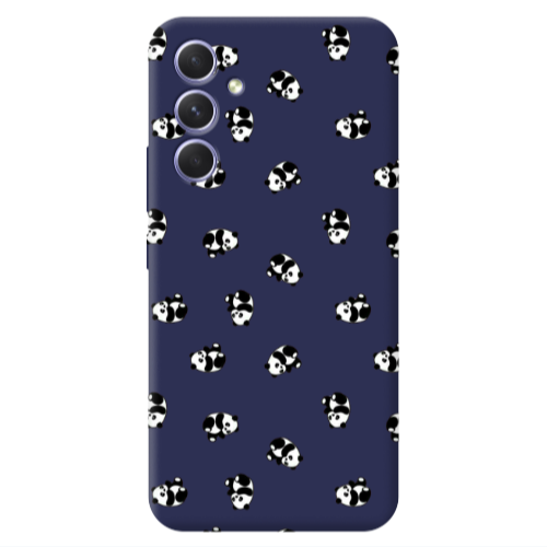 Samsung A36 Small Pandas Dark blue Colored Silicone TPU Θήκη