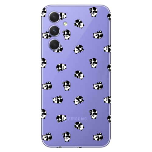 Samsung A56 Small Pandas Transparent Silicone TPU Θήκη