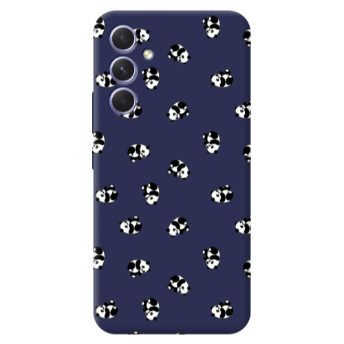 Samsung A56 Small Pandas Dark blue Colored Silicone TPU Θήκη