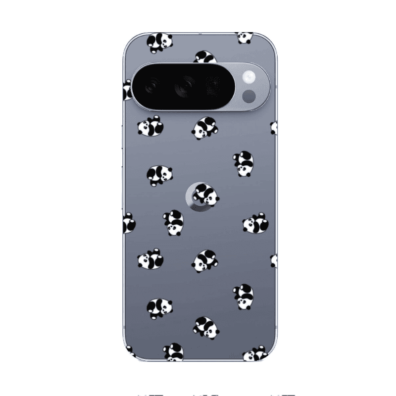 Google Pixel 10 Pro XL Small Pandas Transparent Silicone TPU Θήκη