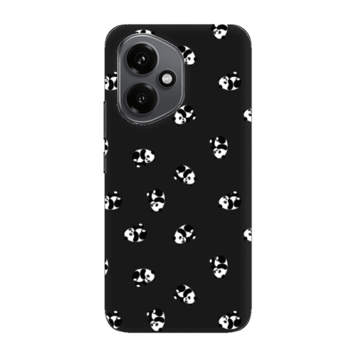 Honor Magic 400 Small Pandas Black Colored Silicone TPU Θήκη