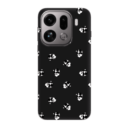 Oppo Find X9 Pro Small Pandas Black Colored Silicone TPU Θήκη