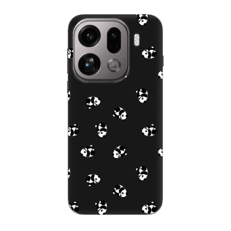 Oppo Find X9 Pro Small Pandas Black Colored Silicone TPU Θήκη