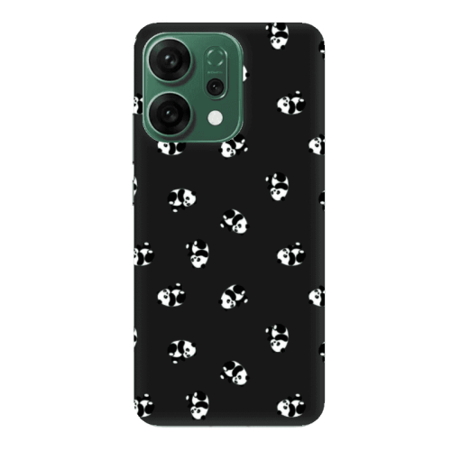 Oppo RENO 14 Small Pandas Black Colored Silicone TPU Θήκη