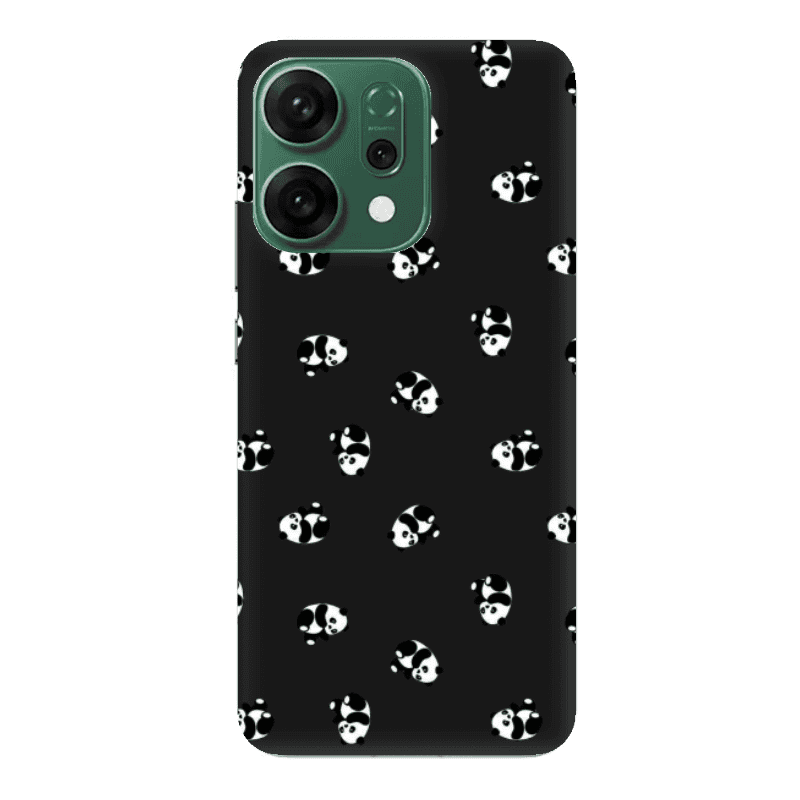 Oppo RENO 14 Small Pandas Black Colored Silicone TPU Θήκη