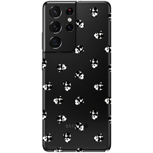 Samsung S21 Ultra Small Pandas Transparent Silicone TPU Θήκη