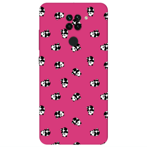 Xiaomi Redmi Note 9 Small Pandas Fuchsia Colored Silicone TPU Θήκη