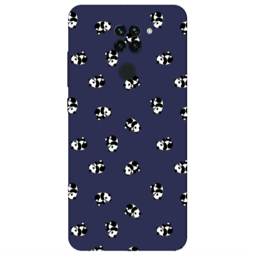Xiaomi Redmi Note 9 Small Pandas Dark blue Colored Silicone TPU Θήκη