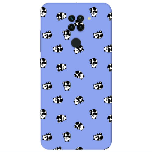 Xiaomi Redmi Note 9 Small Pandas Light Purple Colored Silicone TPU Θήκη