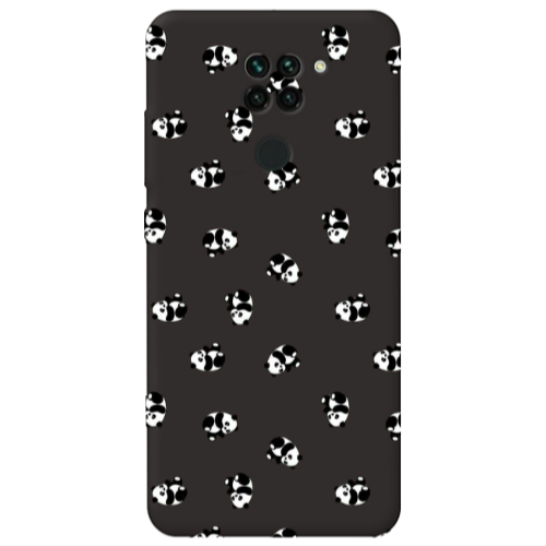 Xiaomi Redmi Note 9 Small Pandas Black Colored Silicone TPU Θήκη