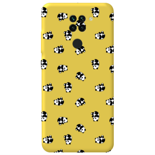 Xiaomi Redmi Note 9 Small Pandas Yellow Colored Silicone TPU Θήκη