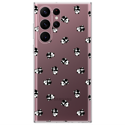 Samsung S22 Ultra Small Pandas Transparent Silicone TPU Θήκη