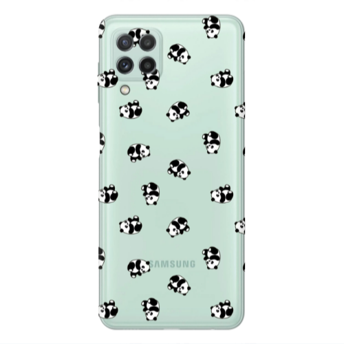 Samsung A22 4G Small Pandas Transparent Silicone TPU Θήκη